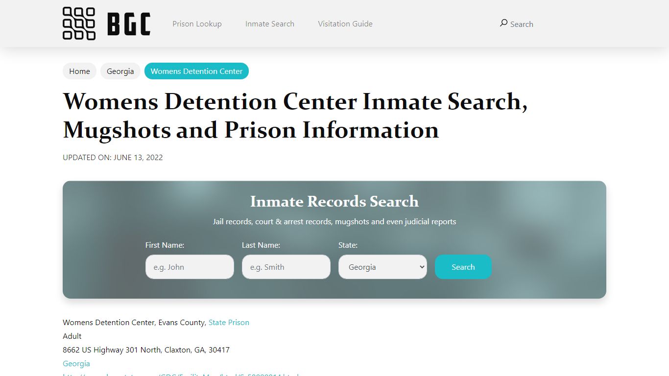 Womens Detention Center Inmate Search, Mugshots and Prison Information